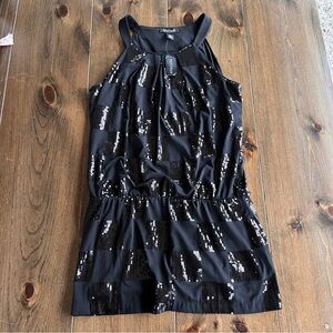 White House Black Market black sequin sequin halter dress or tunic